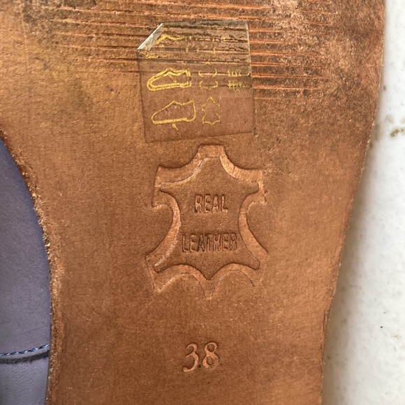 FREE PEOPLE | Women’s 38 Periwinkle Studded Leather Western Boho Ankle Boots - Picture 12 of 13